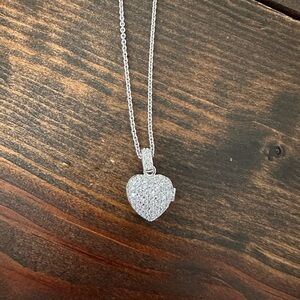 Sterling Silver CZ heart locket